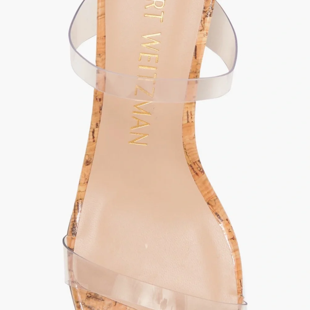 Stuart Weitzman Aleena 50 Clear Wedge Sandals brand new 38 US 8 - Picture 4 of 4